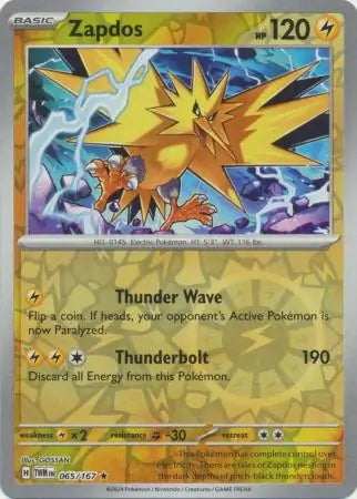 Twilight Masquerade Zapdos #65/167 reverse holo